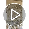 Bestluck 100 Pack Champagne Flutes Plastic with Gold Rim, 4.5 oz Clear Plastic Disposable Stemware, Disposable Champagne F...