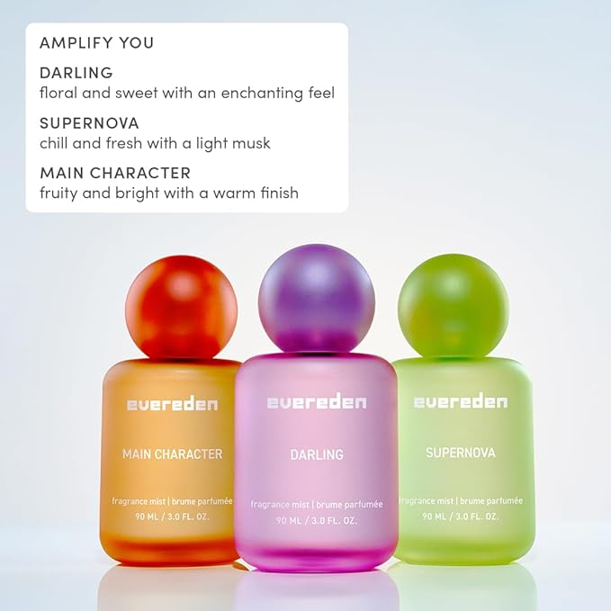 Evereden Fragrance Hair and Body Mist - Main Character: Clean and Vegan Collectible Hair and Body Spray for Teen Girls - Amplify Your Self Expression with Iconic Scents in Aesthetic Bottles