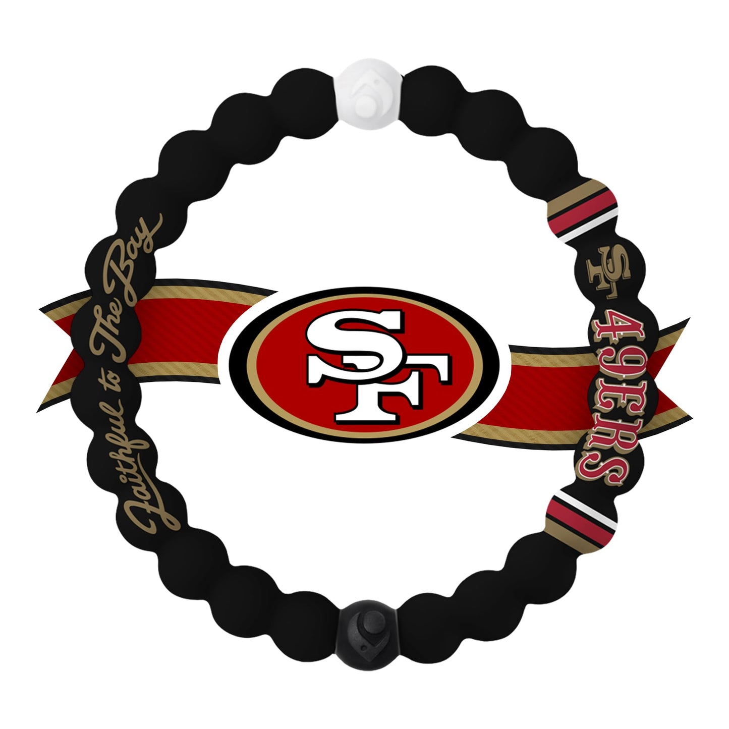Lokai NFL Football Collection Silicone Beaded Bracelet, San Francisco 49ers Classic (Medium) - Beaded Bracelet for Women & Men,