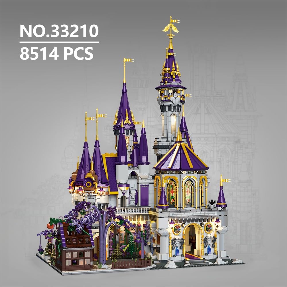 MISINI 33210 Halloween Magic Castle Building Block Set, 8514 Pieces Big Modular House Building Kit for Adults, Street View Castle Model Toy Building Bricks Set, MOC Collectible Construction Toy Gift