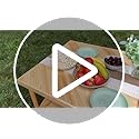 Folding Picnic Table with Table Runner, Portable Boho Low Picnic Table for Indoor Outdoor, 60" x 30" Wooden Table with Adj...