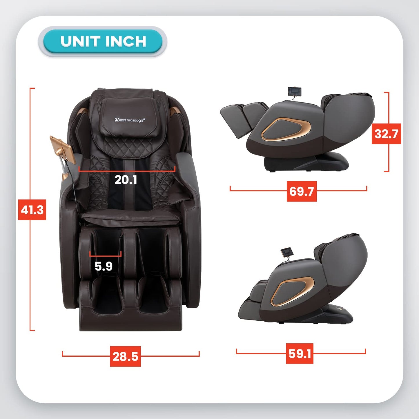 Massage Chair,Full Body Zero Gravity SL Track Massage Chair Recliner Chair with Smart Large Screen Bluetooth Speaker Built-in Heat Therapy Foot Roller Air Massage System for Home Office (Grey)
