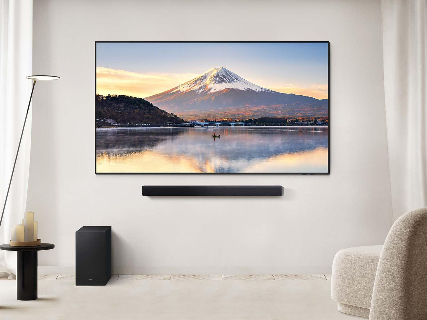 Samsung B-Series Soundbar HW-B550F 2.1 ch DTS Virtual:X Soundbar with Subwoofer (2025 Model) Voice Enhance Mode, Bass Boost, Adaptive Sound