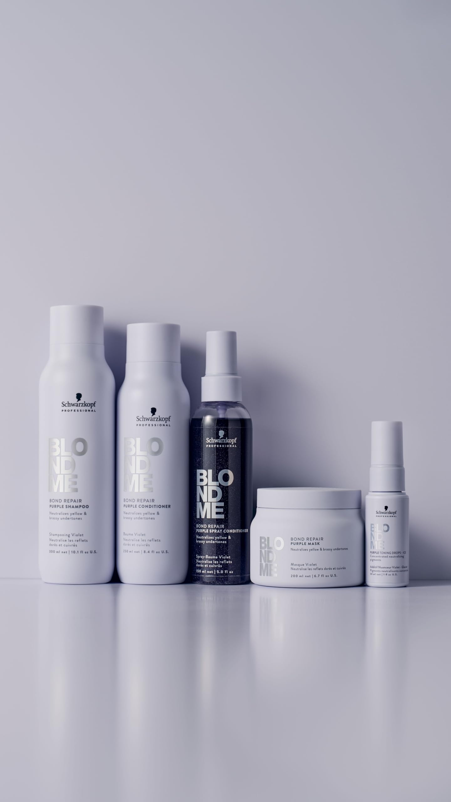 BlondMe Bond Repair Purple Mask for Blonde Hair | Neutralizes Yellow & Brassy Tones | Maintain, Refresh, & Enrich | For Moisturi