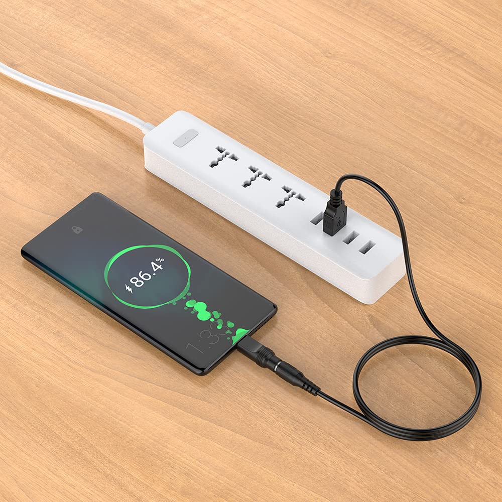 Liansum Usb To Dc 5V Power Cord, Universal Dc 5.5X2.1Mm Plug Jack Charging Cable With 10 Connector Tips(5.5X2.5, 4.8X1.7, 4.0X1.