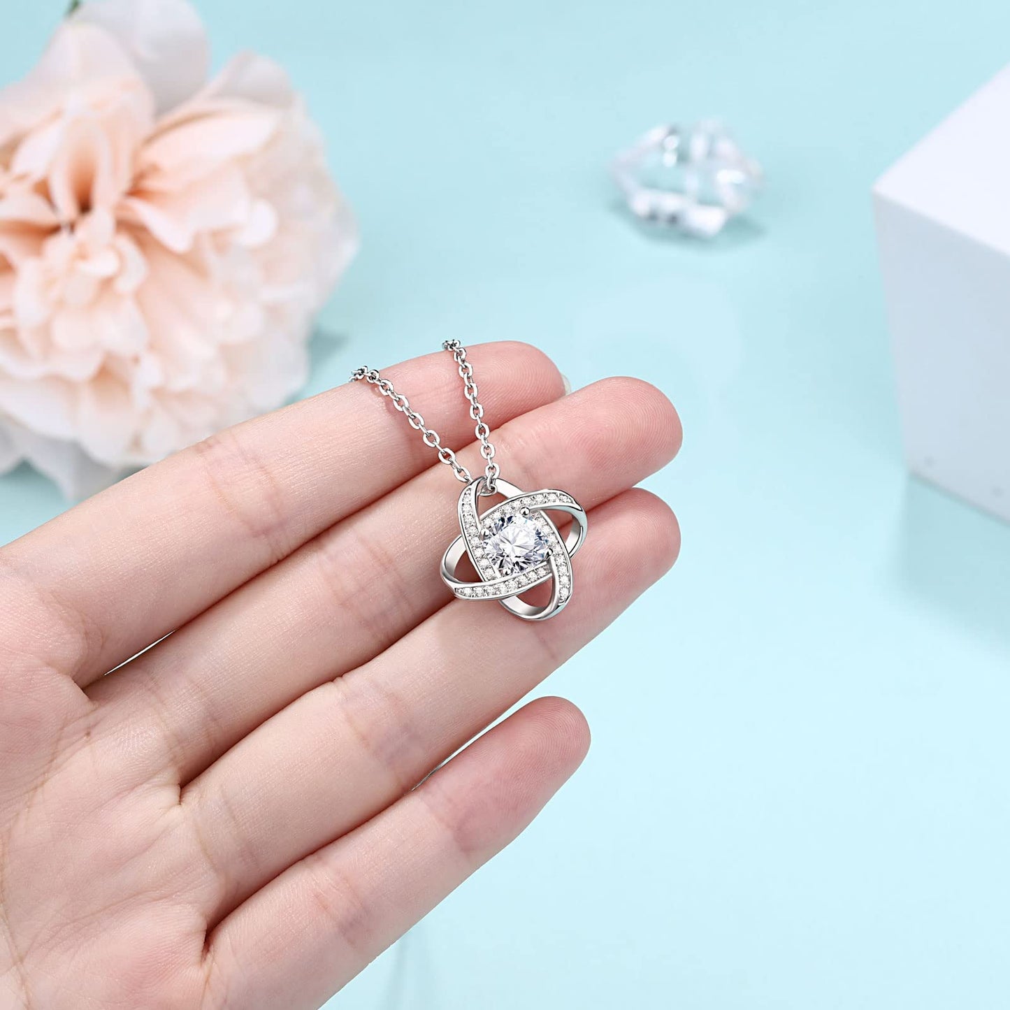 UNGENT THEM Mother of the Groom Gifts from Bride, Love Knot Necklace Wedding for Future Mother in Law Birthday Birthday