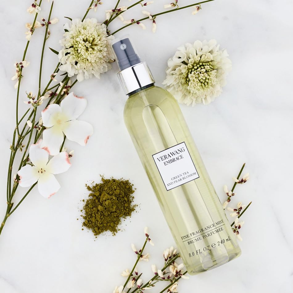 Vera Wang Embrace Green Tea and Pear Blossom Body Mist 8.4 fl oz (Pack of 1), Notes of Earthiness, Peony, and Sandalwood, Women's Fragrance, Long Lasting, Everyday Fragrance