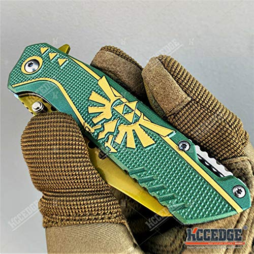 KCCEDGE BEST CUTLERY SOURCE Pocket Knife Camping Accessories Survival Kit 8" Folding Knife 3cr13 Stainless Steel Blade Tac...
