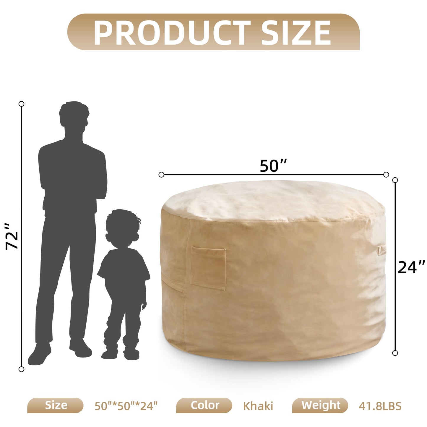 Hobestluk 5FT Bean Bag Chair Giant Bean Bag Chairs for Adults Large Bean Chairs with Removable Cover, Beanbag Chair with Filler, Adult Bean Bag Chairs for Living Room, Bedroom