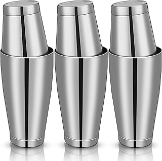 Sabary 6 Pcs Cocktail Shakers Professional Bar Shaker Boston Set Stainless Steel Martini Drink Mixer Basic Tool Weighted S...
