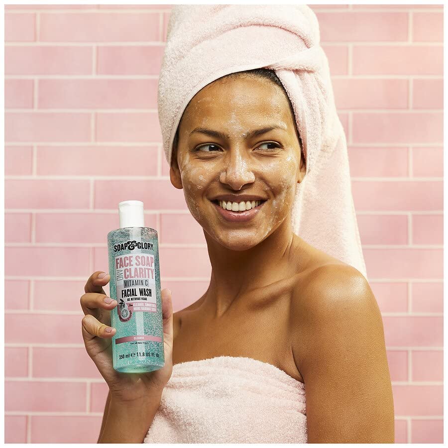 Soap & Glory Face Soap and Clarity Vitamin C Face Wash - 3-in-1 Exfoliating & Hydrating Facial Cleanser - Gently Removes Makeup