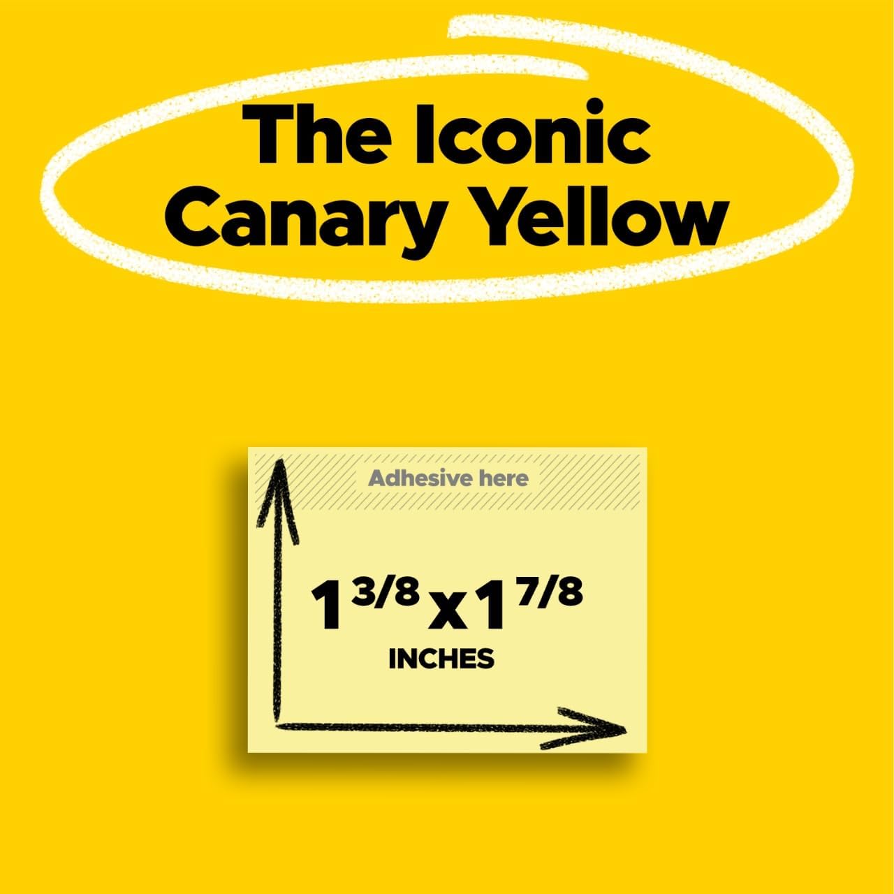 Post-it Notes, 1/3/8 x 1 7/8 in, 24 Sticky Notes Pads, 100 Sheets per Pad, Canary Yellow, The Original Post-it Note, School Supplies and Office Products