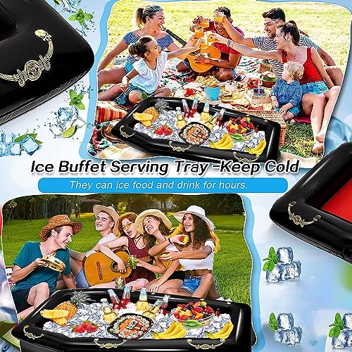 52Inch Inflatable Coffin Cooler Coffin Pool Float Inflatable Ice Chest Buffet Cooler Drink Beverage for Halloween Party Sp...