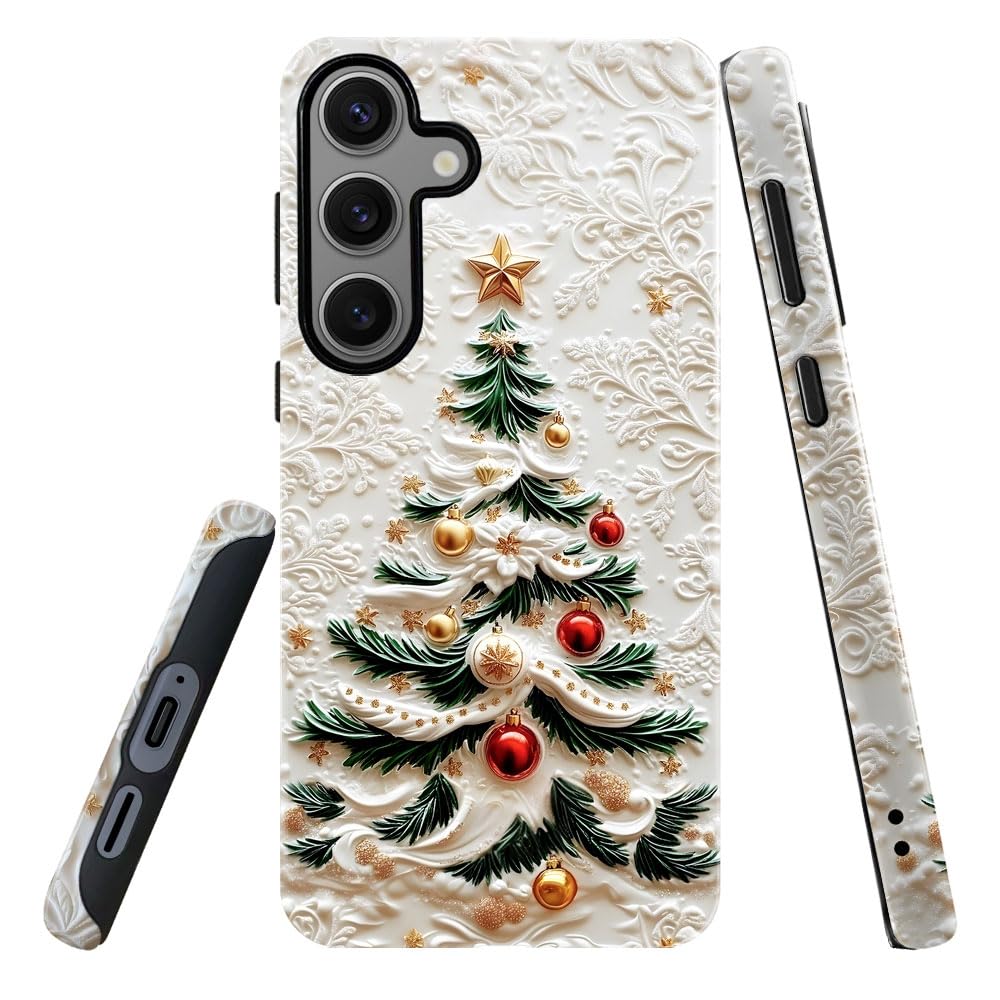 DAIZAG Case for Samsung Galaxy S24 Plus,Military-Grade Protection Cover,Christmas Tree Snowflake Pattern(Glossy)