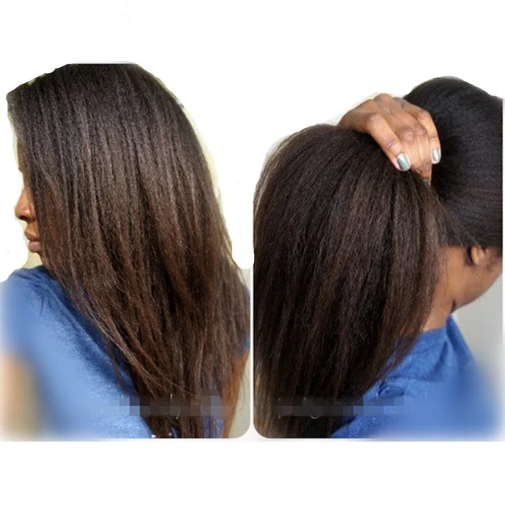 NLW Italian Yaki Lace Front Human Hair Wigs for Black Women Brazilian virgin Remy Hair Glueless front lace kinky straight Wig wi