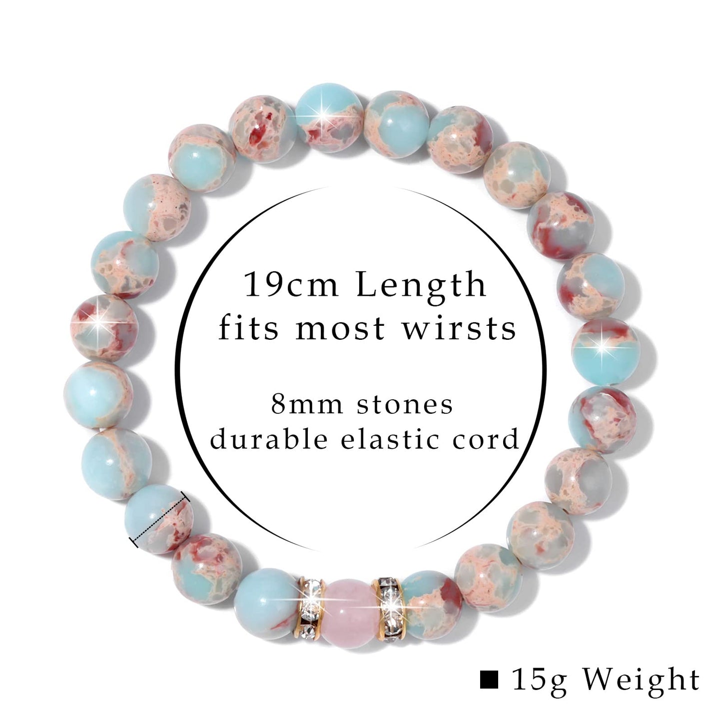 GolbalJew Healing Bracelet For Women Anxiety Beaded Bracelets Jewelry Healing Stone Crystal Bracelet Stress Relief Yoga Beads Ch