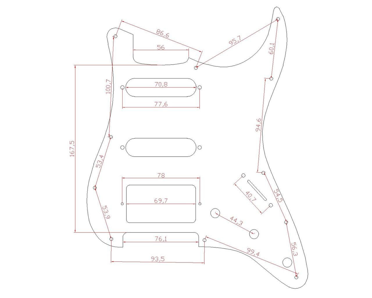 Kaish 11 Hole St/Strat Style Pickguard Hss Pick Guard With St Back Plate Tremolo Trem Cover For Usa/Mexico Stratocaster/Strat Si