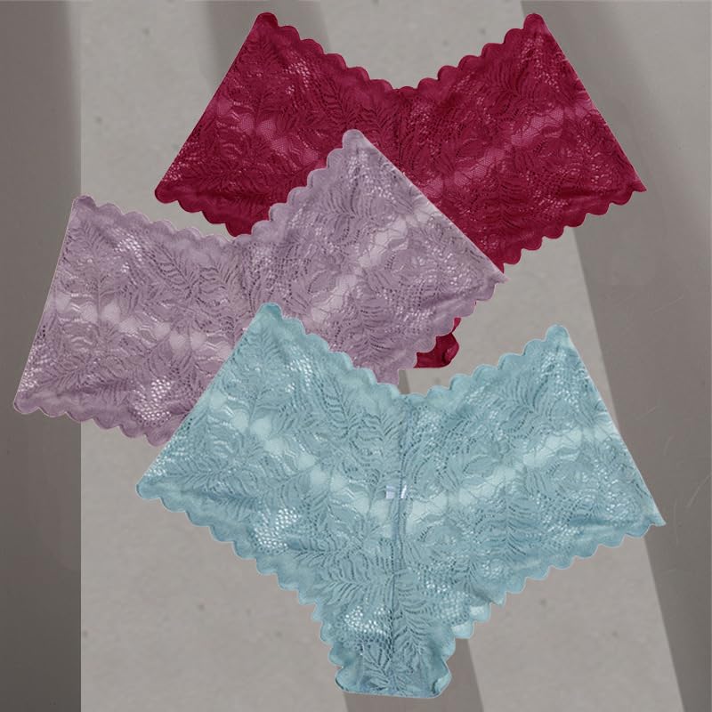 Sexy Underwear for Women V-Waist Shorts Women' s Underwear Lightweight Soft Lace High Waist Panties