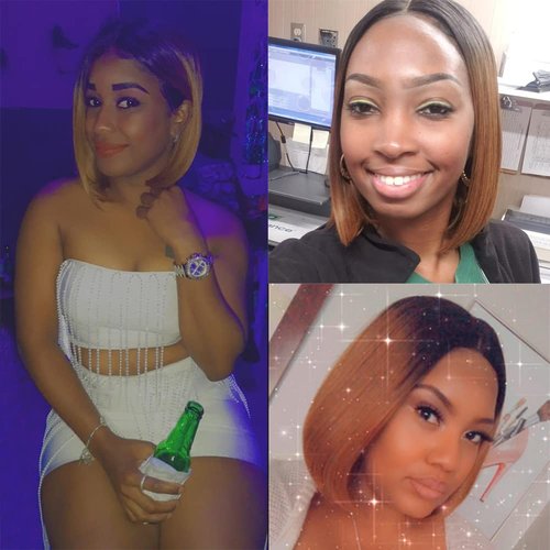 Short Straight Bob Wig 13x4x1 Lace Front Wigs for Black Women Ombre Brown Human Hair 12 Inch 150% Density Brazilian Virgin Bob Wigs Human Hair Pre Plucked with Baby Hair(TT1B/30 Color)