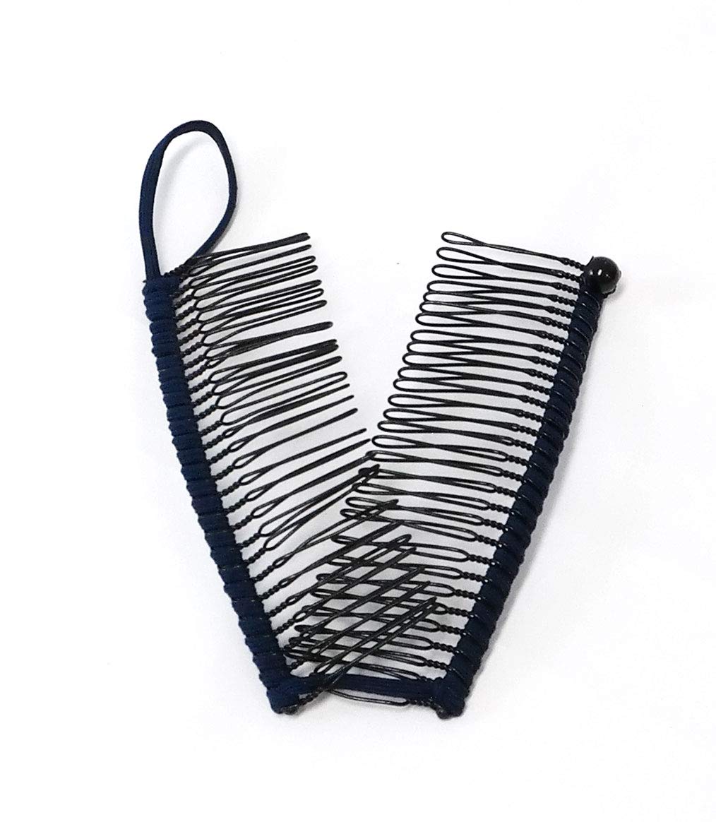 GETAGOTA Adjustable Banana Hair Clip Comb Clips for Women Stretch Ponytail Holder Accessory Double Combs Thick Curly Hair Grip S
