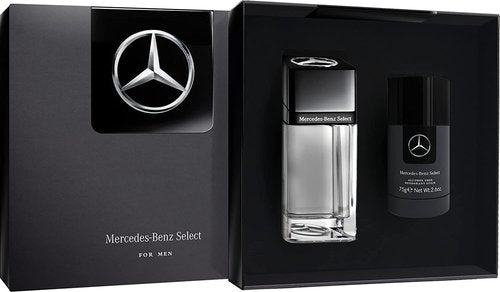 Mercedes Benz Select Giftset - EDT Spray and Deodorant Men for Everyday Wear - Alcohol-Free Deodorant Stick - Woody Amber Mens Cologne - 2 pc