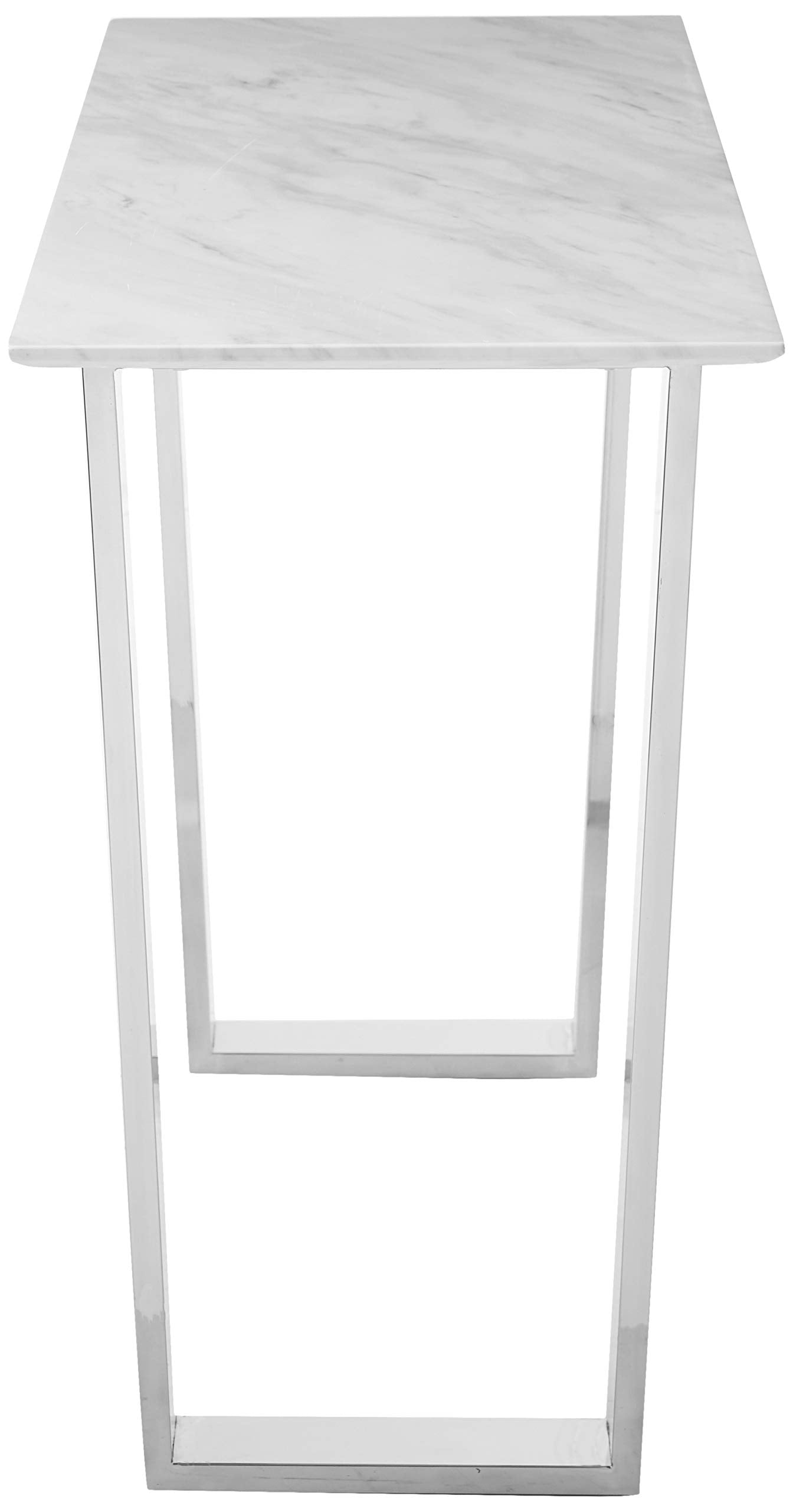 Meridian Furniture Carlton Collection Modern | Contemporary Marble Top Console Table with Stainless Steel Base and Polished Chrome Finish, 48" W x 17.5" D x 30" H,