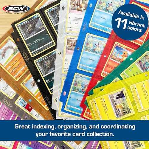 BCW Double-Sided 9-Pocket Pages Holder - 50 Black Pages | Trading Card Binder Sheets | Secure Side Loading | Ideal Card Storage and Display Solution