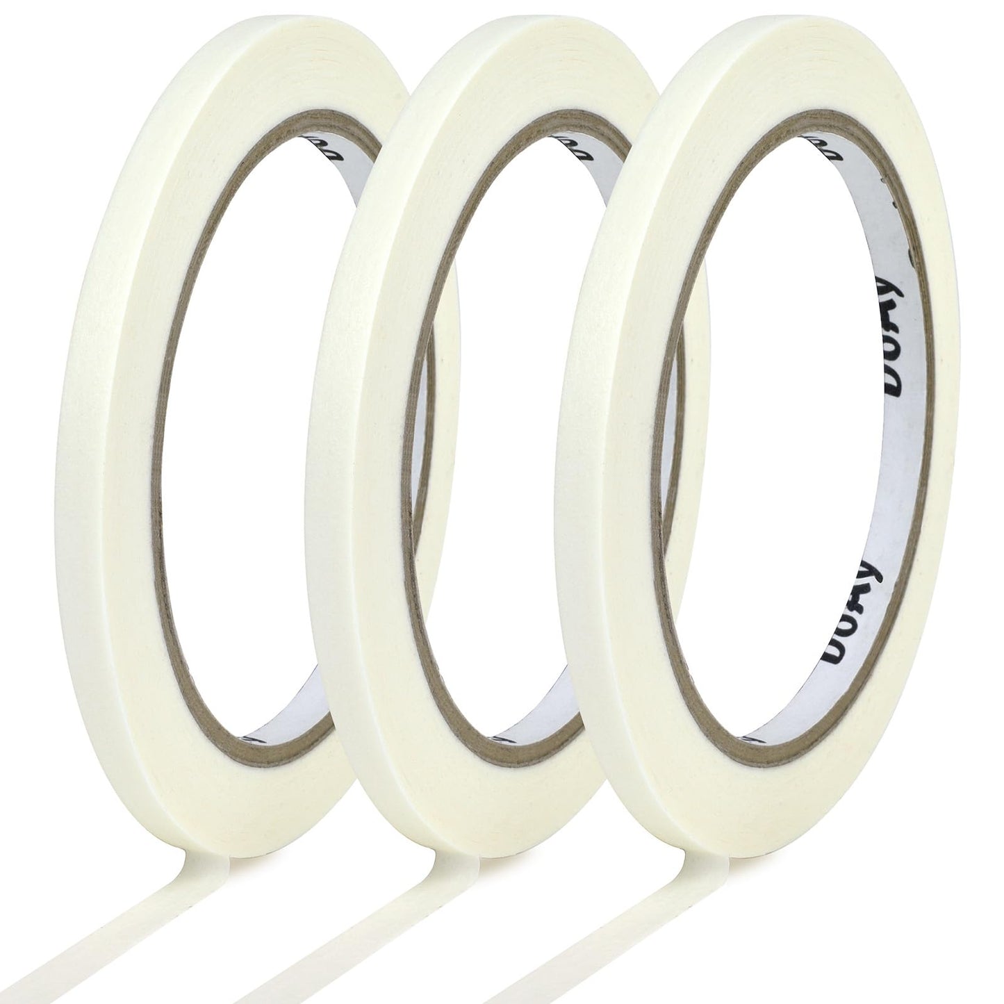 DOAY 3 Pack White Masking Tape - Painters Tape 0.25 Inch Wide - Multi-Surface, Water Resistant, Indoor & Outdoor Use - 270FT Total - Artist Tape for Paint, Wall, Car, DIY (#4010)