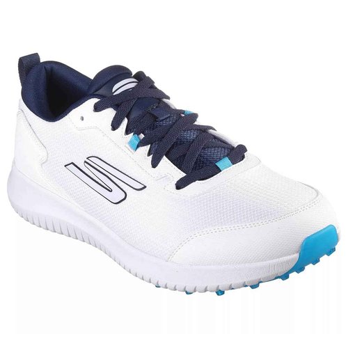 Skechers Men's Max Fairway 4 Lightweight Spikeless Golf Shoe, White/Navy, 11 Wide