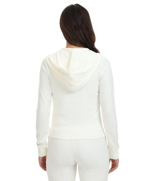 Juicy Couture, Women's, Heritage Rib Trim Kangaroo Pocket Track Jack, Angel, Small