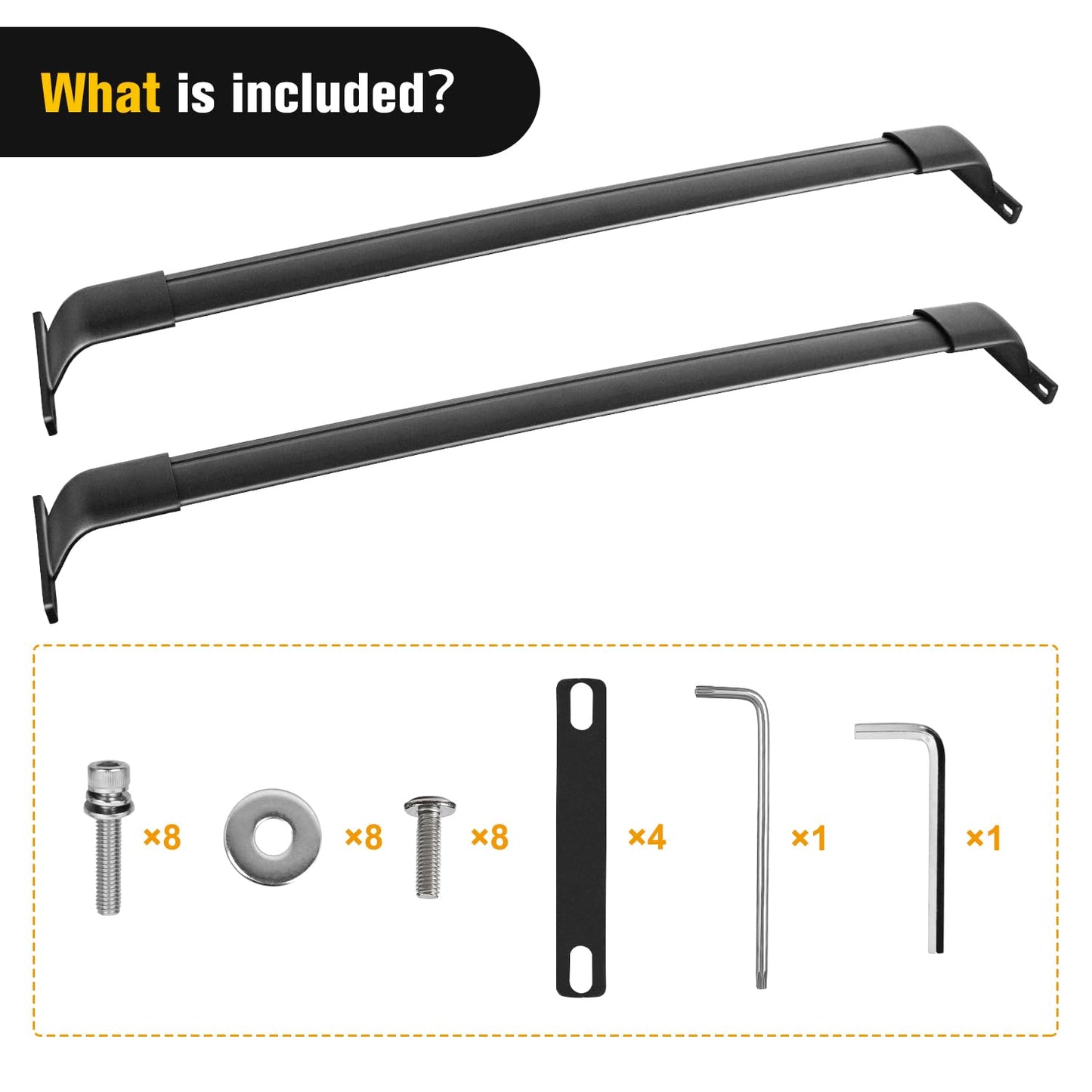 Nilight Roof Rack Cross Bars Fit for Jeep Grand Cherokee L 3-Row 2021-2026 & Grand Cherokee WL 2-Row 2022-2026 Aluminum Rails Crossbars with Adjustable Length for Rooftop Cargo Tent Carrier Kayak
