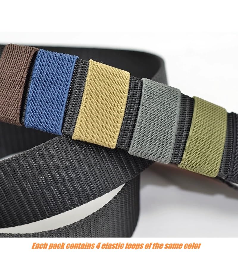 TACNEX Elastic Belt Keepers Strap Organizers Belt Loop Stays Backpack Straps Holder Retainer Band for 1.5" Wide Belts/Straps