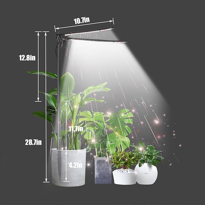 Plant Grow Light, Plant Lamp for Indoor Plants Growing, 6000K White Red Light for Succulents Mini Small Plants Growth (Without Timer/Dimming)