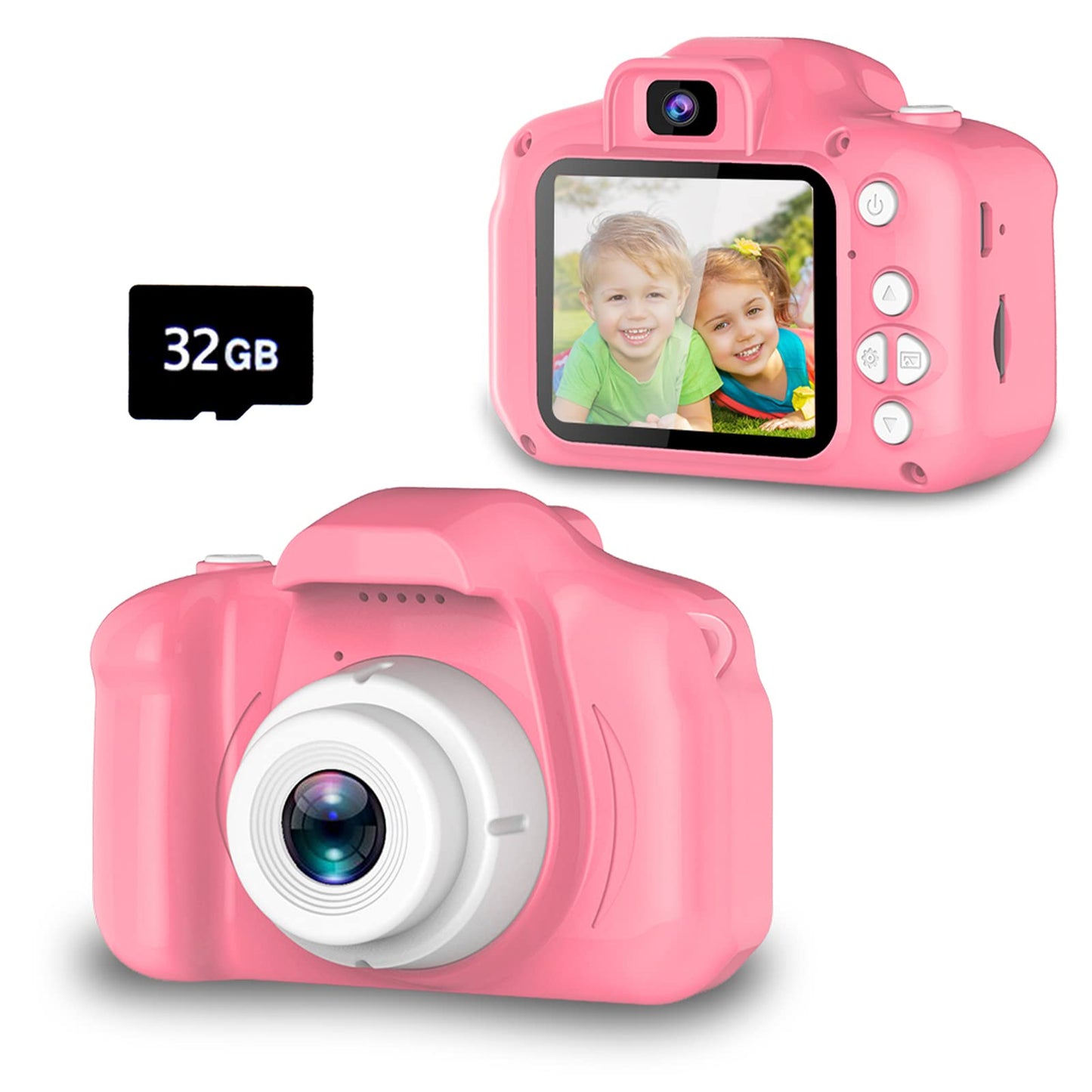 Seckton Upgrade Kids Selfie Camera Christmas Birthday Gifts for Girls Age 3-9 HD Digital Video Cameras for Toddler Portable Toy for 3 4 5 6 7 8 Year Old Girl with 32GB SD Card-Pink-New