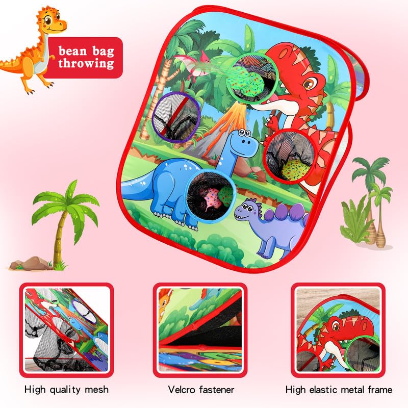 Bean Bag Toss Game for Kids/Double-Sided Foldable Cornhole Board/Backyard Beach Yard Outdoor Toys for Kid Ages 4-8/5-Second Setup/Party Supplies for Kids