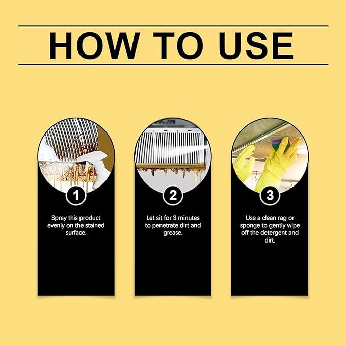 Fiell Heavy Grease Cleaner with Mild Formula Quick Decomposition,240ml Clean Kitchen up Oil Stains Spray,Kitchen Oil Cleaner,Multipurpose Oils Stain Remover Spray for Oven,Gas Stove,Cabinets,Grill (1)