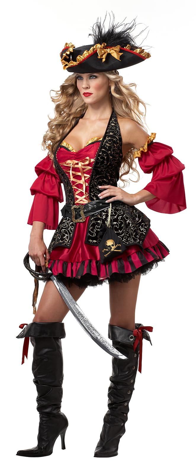 California Costumes Sexy Spanish Pirate Costume Medium Red