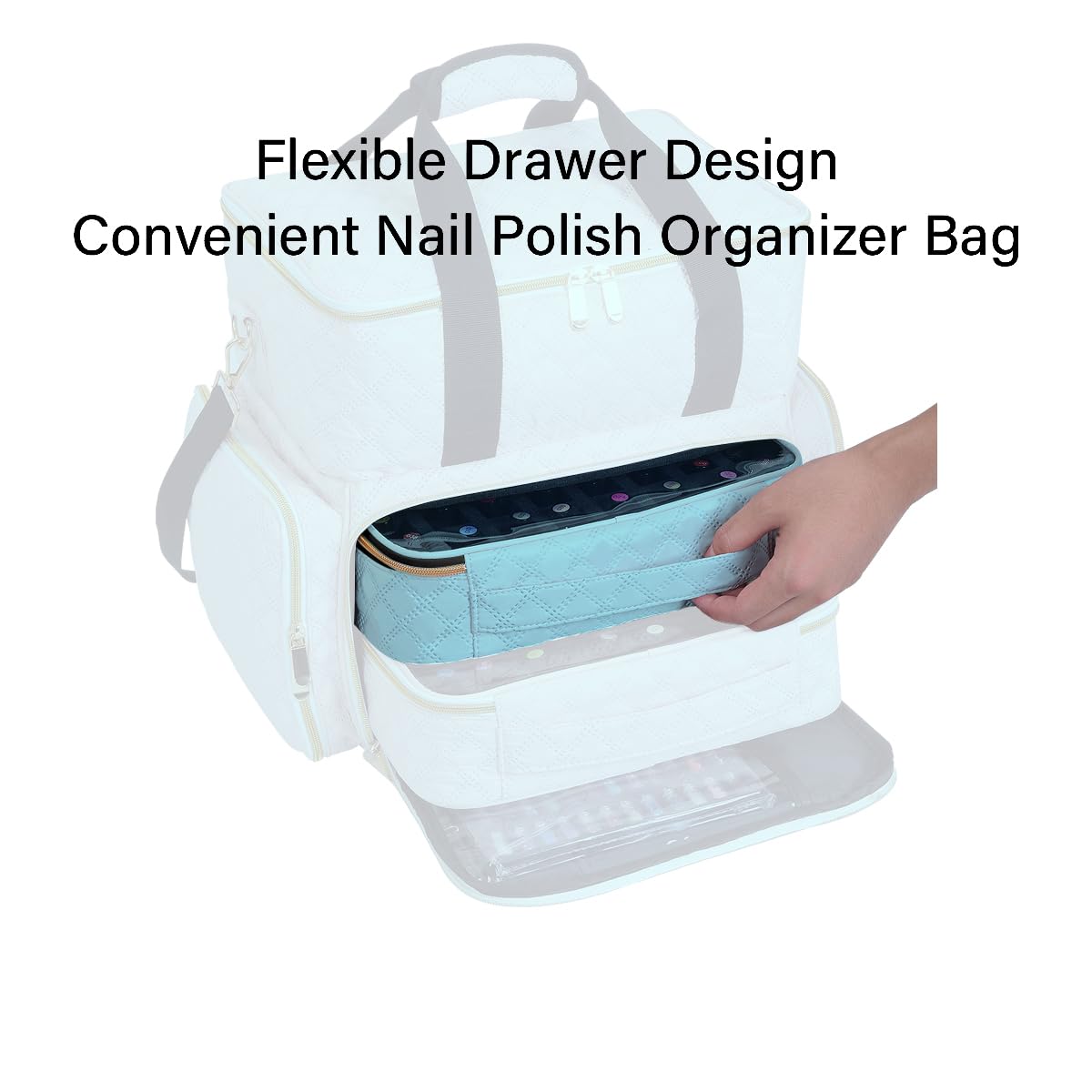 UOZL Nail Polish Bag organizer-Holds 40 bottles(15ml-0.5fl.oz)