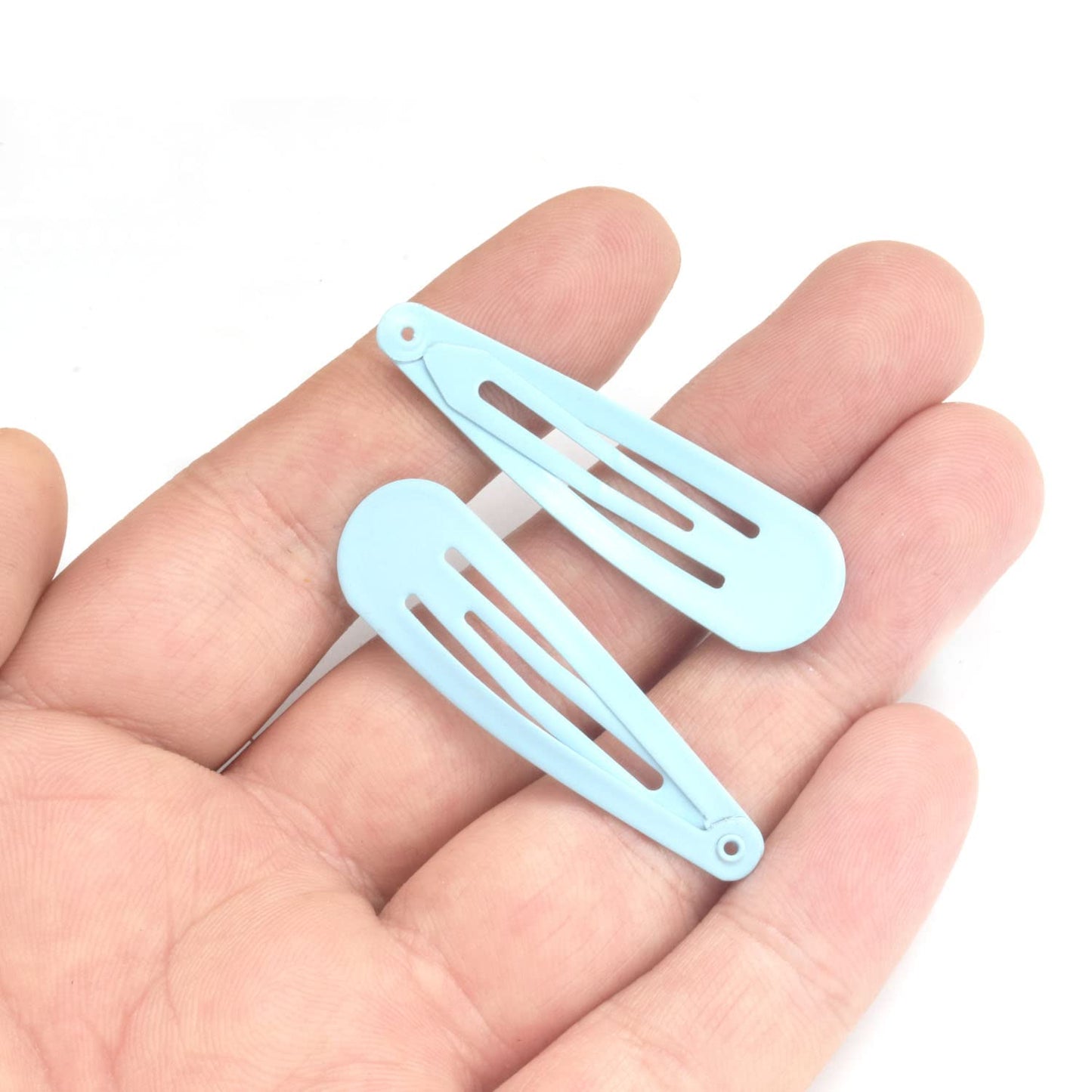 Motanar 50 Pack of Snap Hair Clips Hair Barrettes for Kids, Girls and Women, 50 mm (Sky Blue)