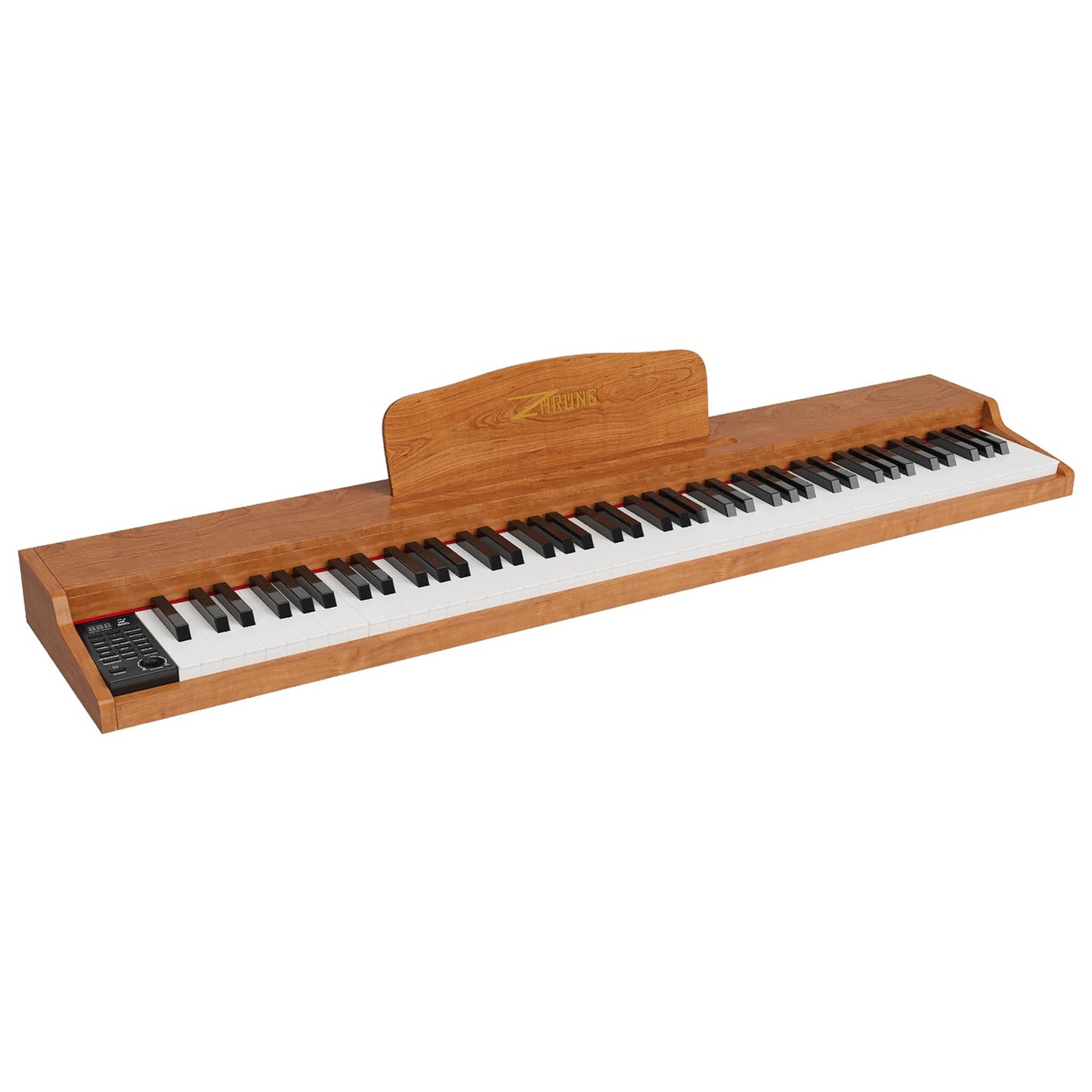 88 Key Weighted Keyboard Piano with Sustain Pedal, Power Adapter & Sheet Music Stand - Home Digital Piano, Brown (Keyboard Only)