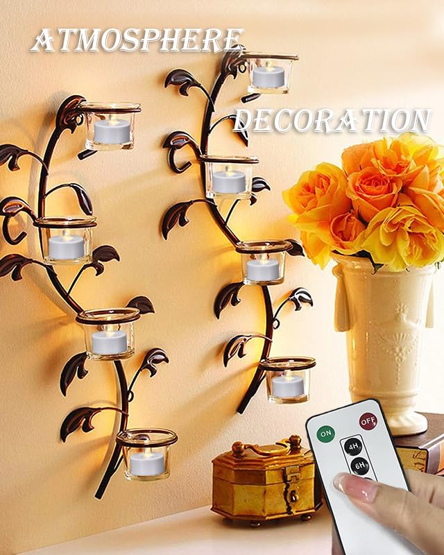 Paichi Tea Lights Candles Battery Operated with Remote Control, 24Pcs Flickering Flameless Candle with Timer, Long Lasting 400+ Hours Led Electric Candle for Home Decor, Wedding, Party (WarmWhite)