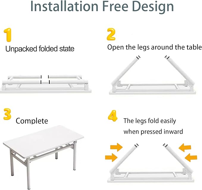 Mrsanmu Small Folding Desk No Assembly,31.5 Inch Folding Computer Desk Small Foldable Table for Home Office.