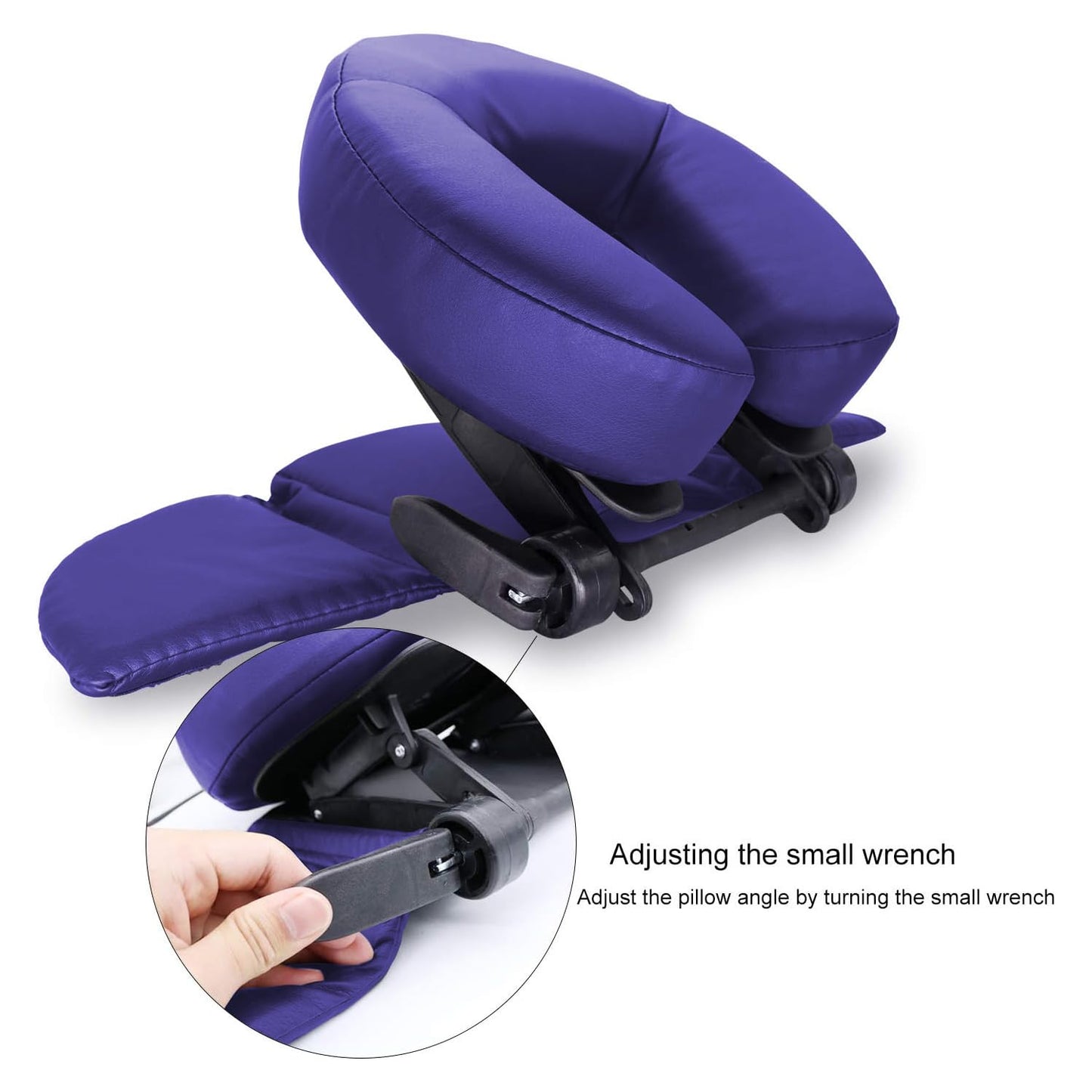 TRENDBOX Face Down Tabletop Massage Kit Adjustable Headrest Pillow - Purple