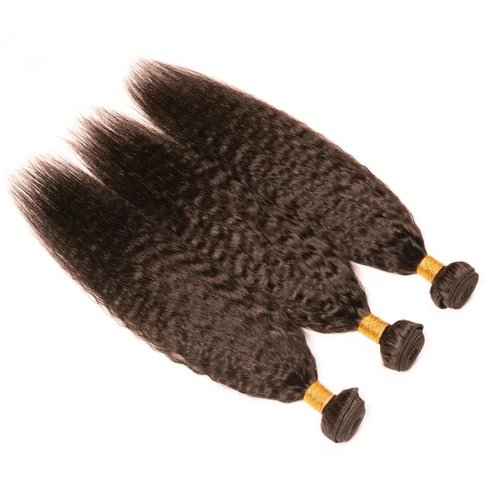 Condescension Bundles Human Hair 20 22 24" Inch Chocolate Brown Yaki Wave Human Hair Bundles Brazilian Virgin Remy Medium Brown Soft and Silky Hair Extensions