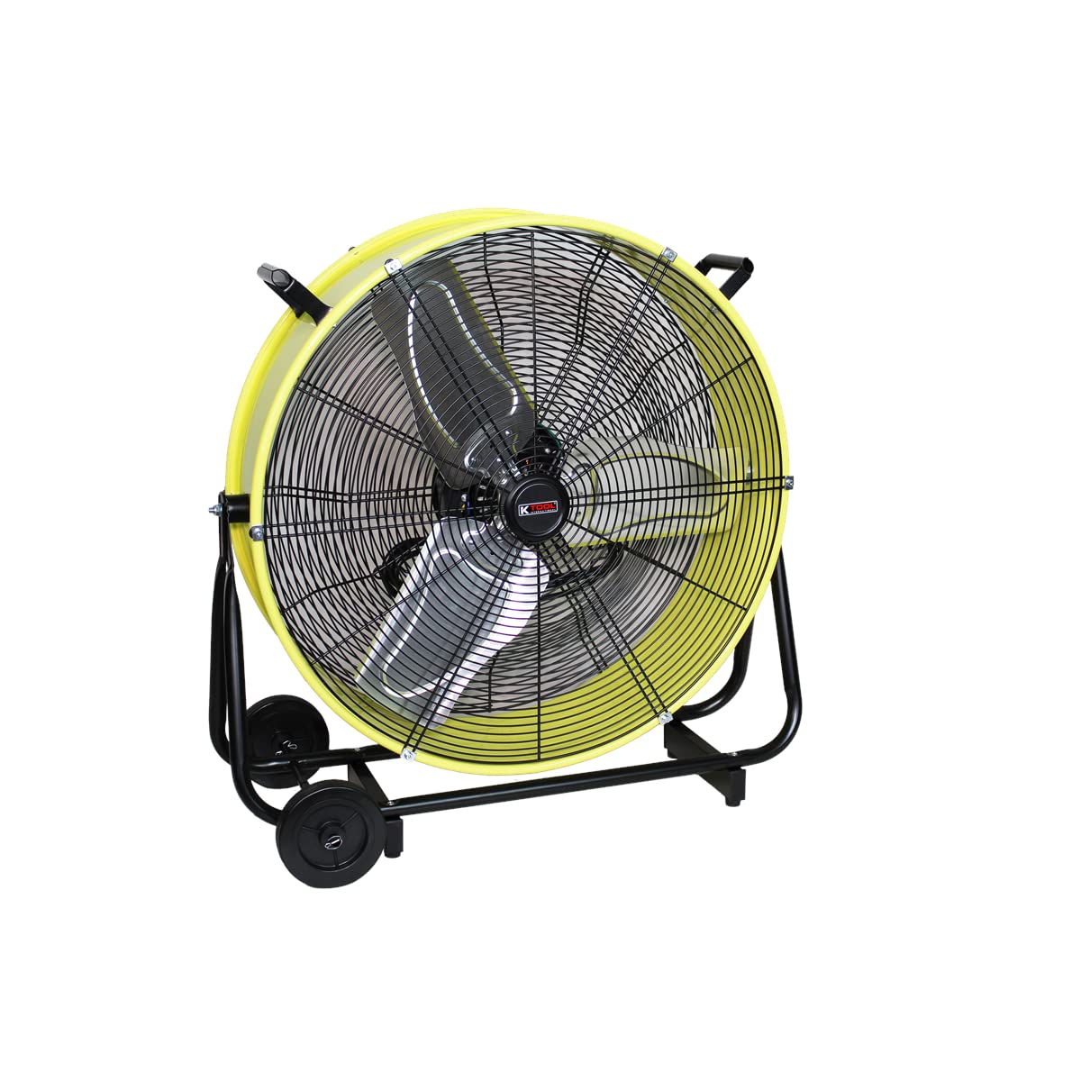 K Tool International 77740 24 Direct Drive Drum Fan With Wheels, High-Velocity, 2-Speed, Cut-Off Protection, 7850 Max Cfm, Cu