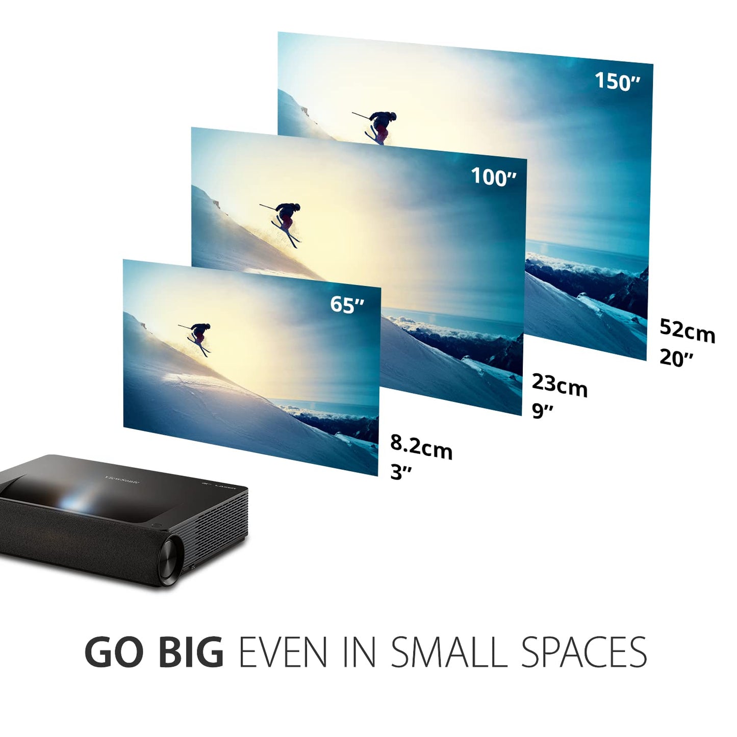 Viewsonic X2000B-4K Ultra Short Throw 4K Uhd Laser Projector With 2000 Lumens, Wi-Fi Connectivity, Cinematic Colors, Dolby And D
