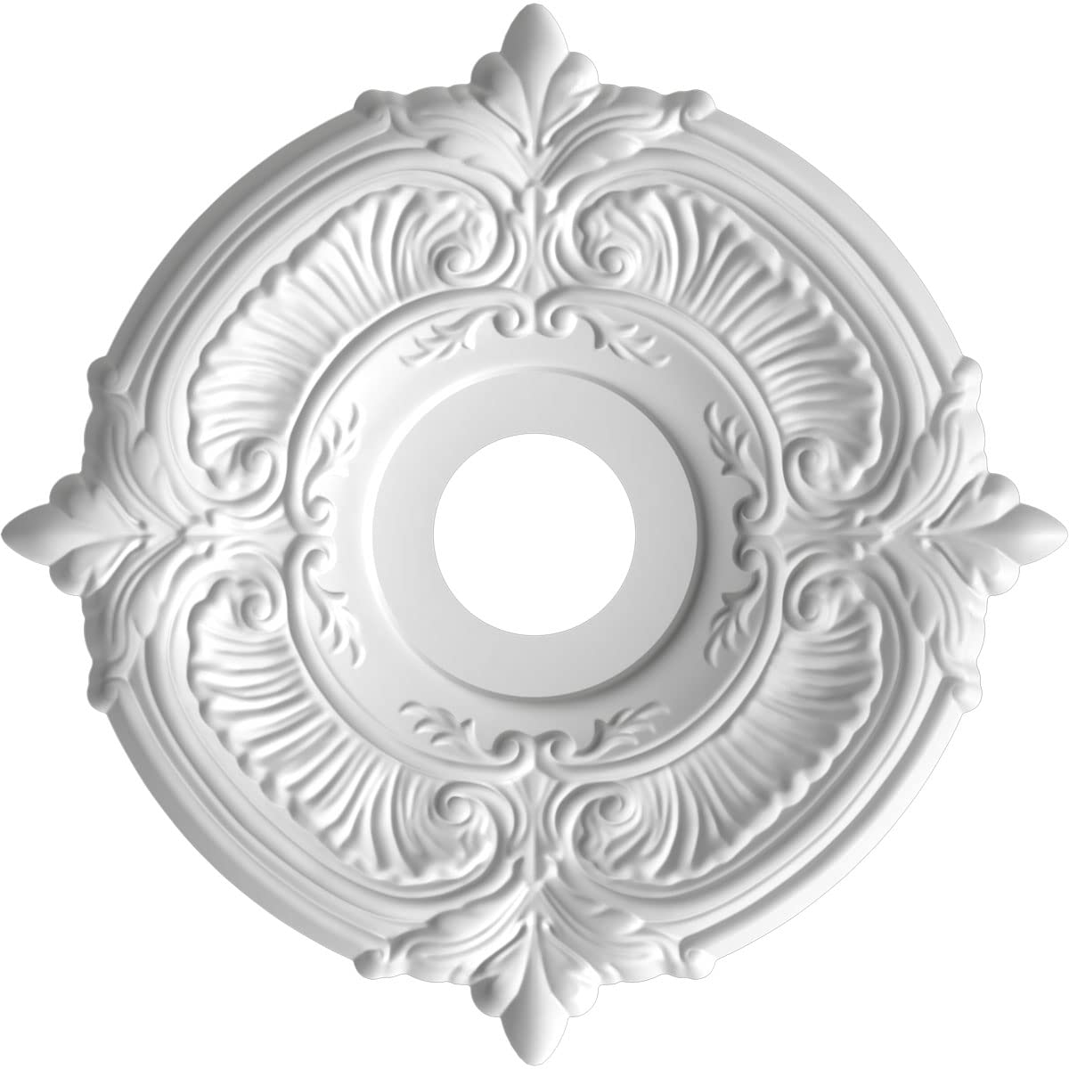 Ekena Millwork 16Od X 3 1/2Id X 1P Attica Thermoformed Pvc Ceiling Medallion (Fits Canopies Up To 5 5/8), Aged Dark Steel