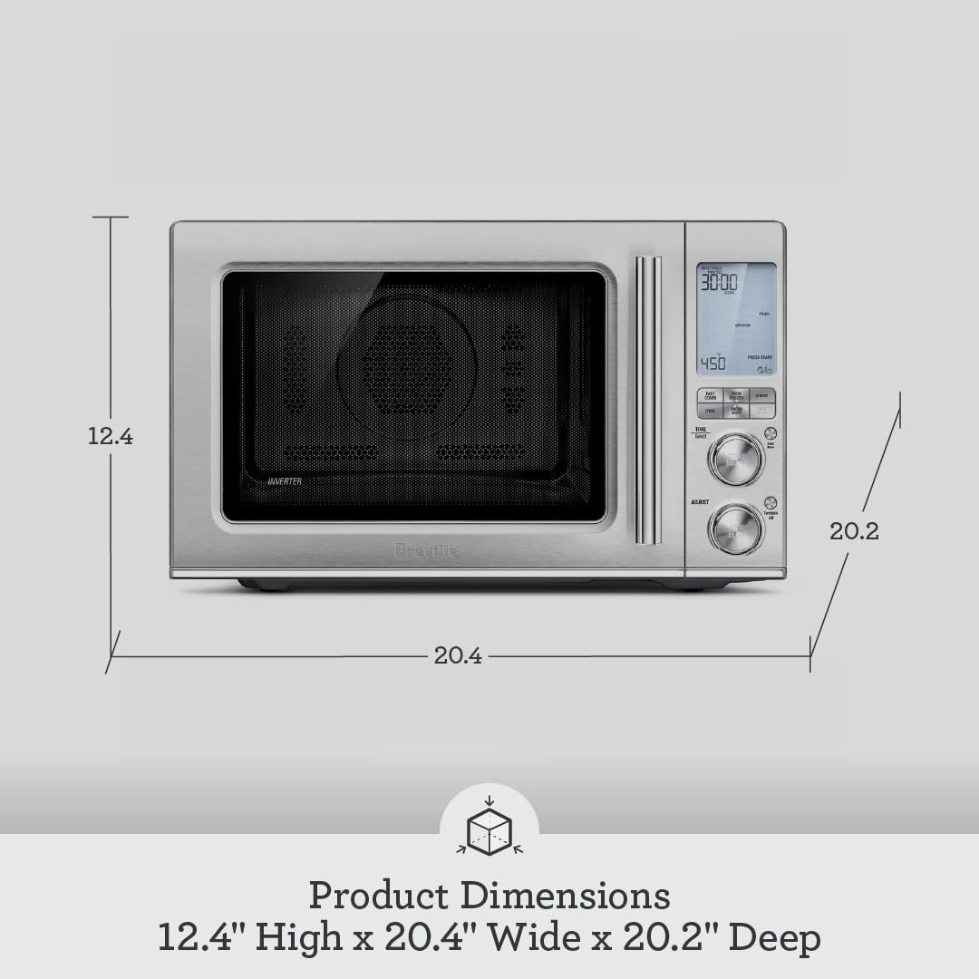 Breville BMO870BSS Combi Wave 3-in-1 Microwave, Air Fryer and Convection Oven, Brushed Stainless Steel