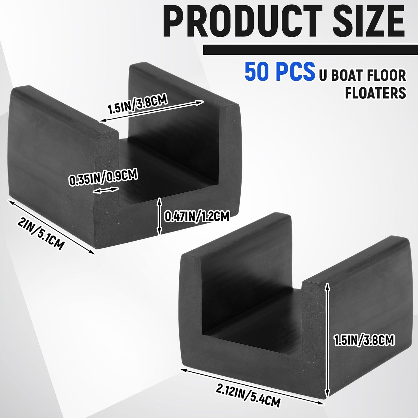 BBTO 50 Pcs U Boat Floor Floaters, Rubber Joist Isolators Floor Decoupler, Sound Isolation Clip for Subfloor Sound Blocking