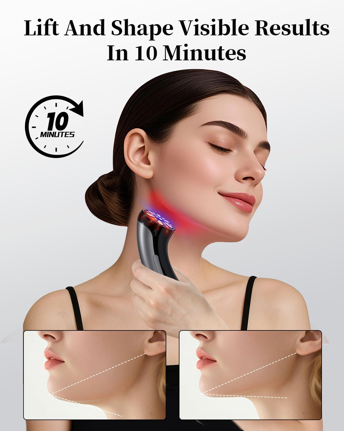 XIAOCHI 4-in-1 Facial Massager for Face & Neck - Skin Rejuvenation, Lifting & Tightening - Reduces Wrinkles & Puffiness, Enhance